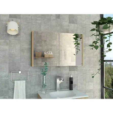 Gabinete Mueble de Baño Alessandra Duna 2 Puertas y Espejo R&R MUEBLES Pagamento Sicuro